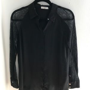 Equipment silk & lace top